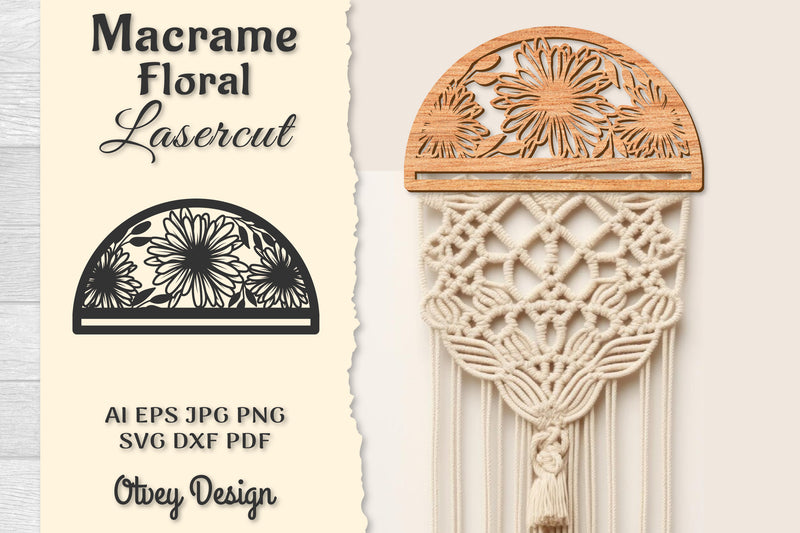 Macrame Frame Floral Lasercut SVG Bundle 3 - CraftNest - Digital Crafting and Art