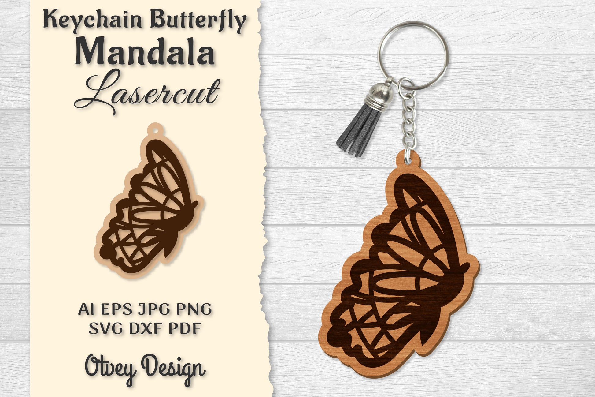 Butterfly Mandala Keychain SVG Bundle 11 - CraftNest - Digital Crafting and Art
