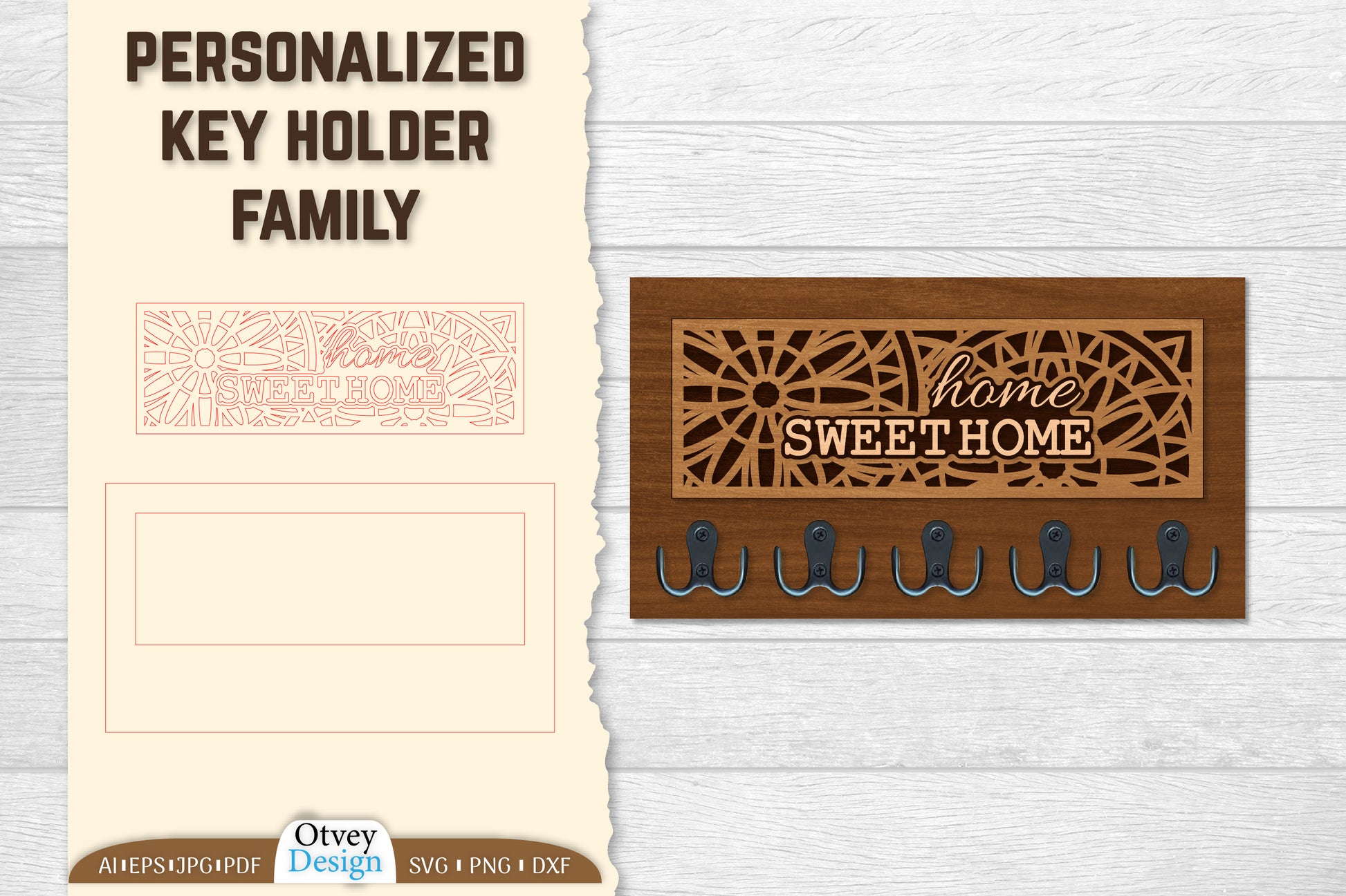 Personalized Key Holder Lasercut SVG Bundle 2 - CraftNest - Digital Crafting and Art