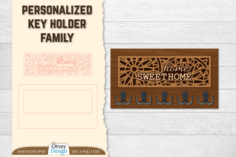 Personalized Key Holder Lasercut SVG Bundle 2 - CraftNest - Digital Crafting and Art