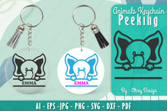 Animals Peeking Keychain SVG Bundle 9 - CraftNest - Digital Crafting and Art