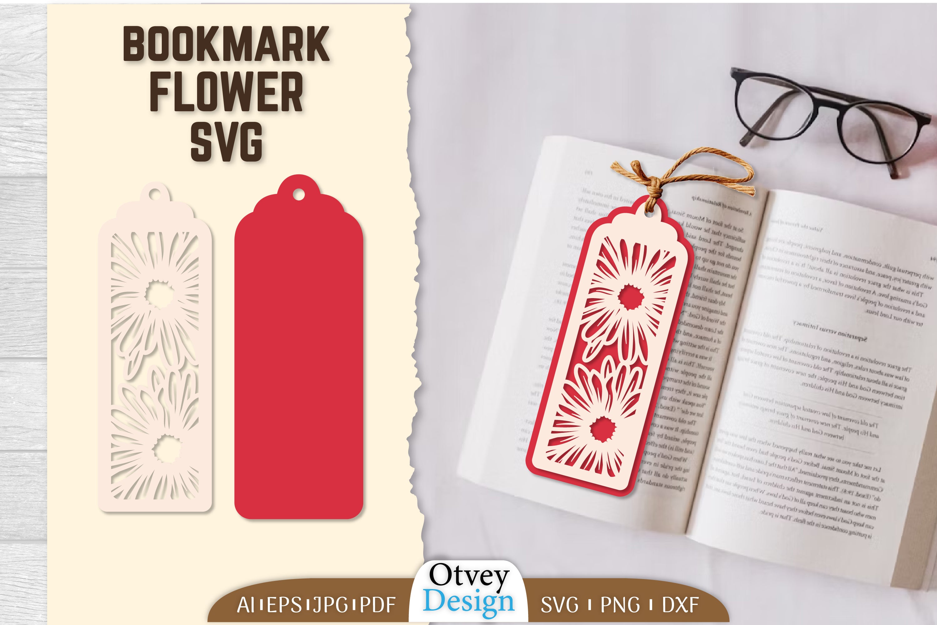 Bookmark Flower SVG Bundle 73 - CraftNest - Digital Crafting and Art