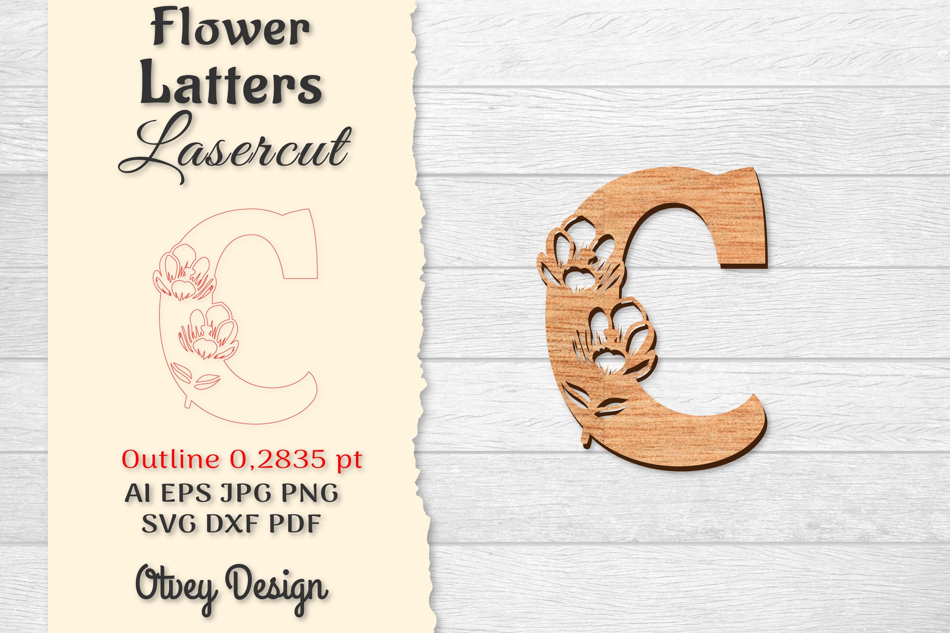 Flower Letters Laser Cut SVG Bundle 89 - CraftNest - Digital Crafting and Art