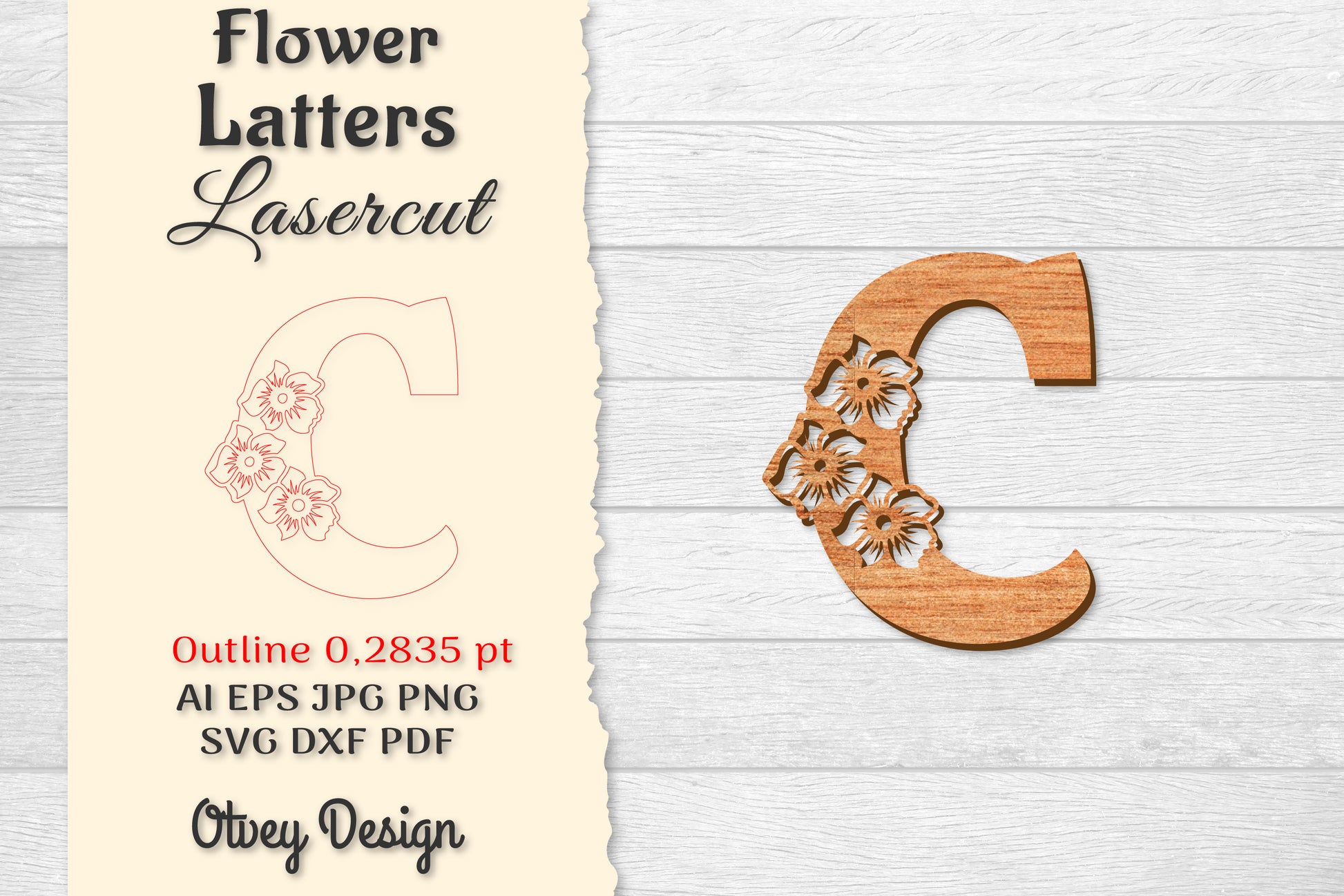 Flower Letters Laser Cut SVG Bundle 125 - CraftNest - Digital Crafting and Art