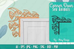 Sea Animals Door Corner Decoration SVG Bundle 15 - CraftNest - Digital Crafting and Art