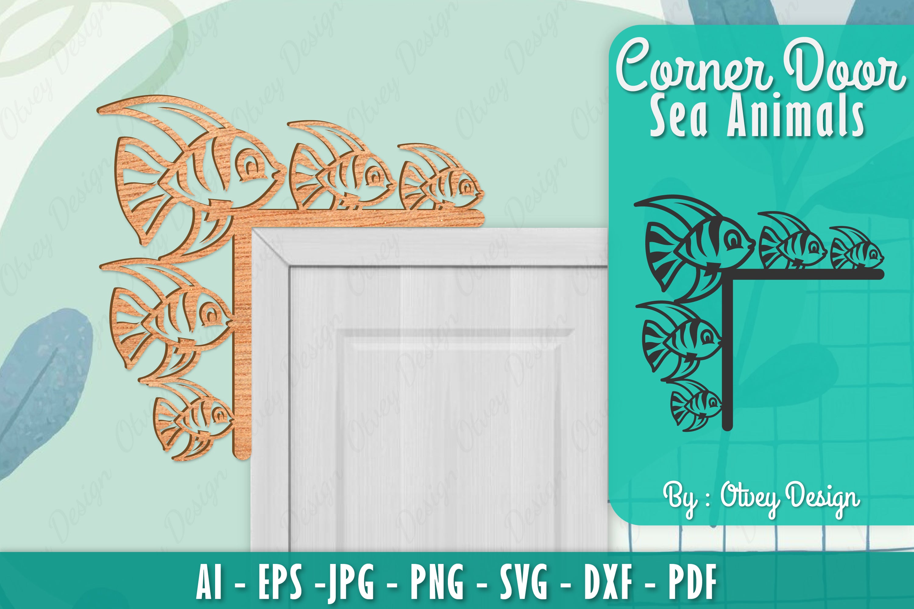 Sea Animals Door Corner Decoration SVG Bundle 15 - CraftNest - Digital Crafting and Art