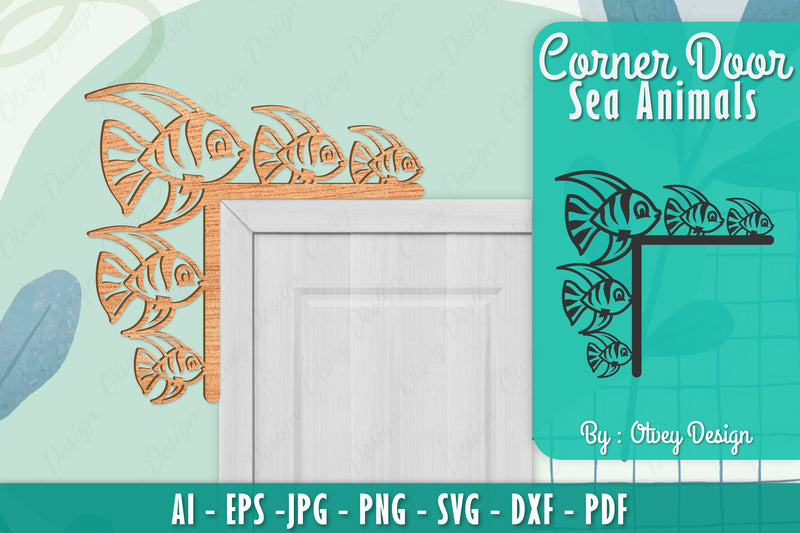 Sea Animals Door Corner Decoration SVG Bundle 15 - CraftNest - Digital Crafting and Art