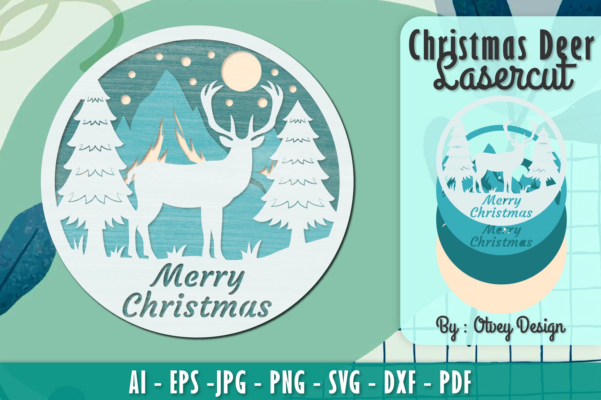 Merry Christmas Deer SVG Bundle 6 - CraftNest - Digital Crafting and Art