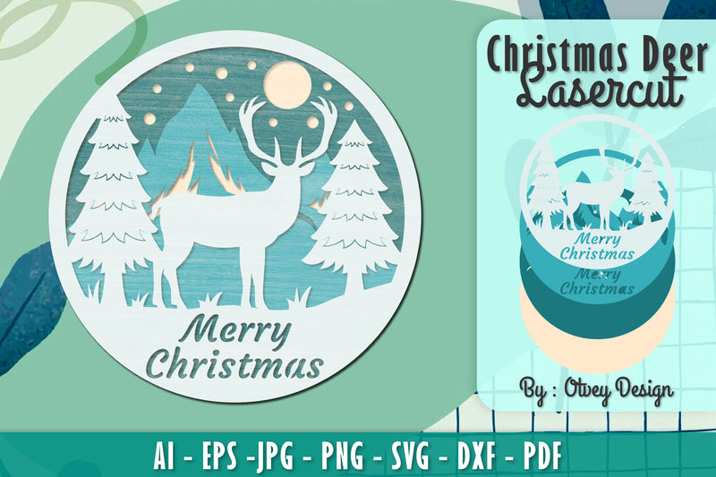 Merry Christmas Deer SVG Bundle 6 - CraftNest - Digital Crafting and Art