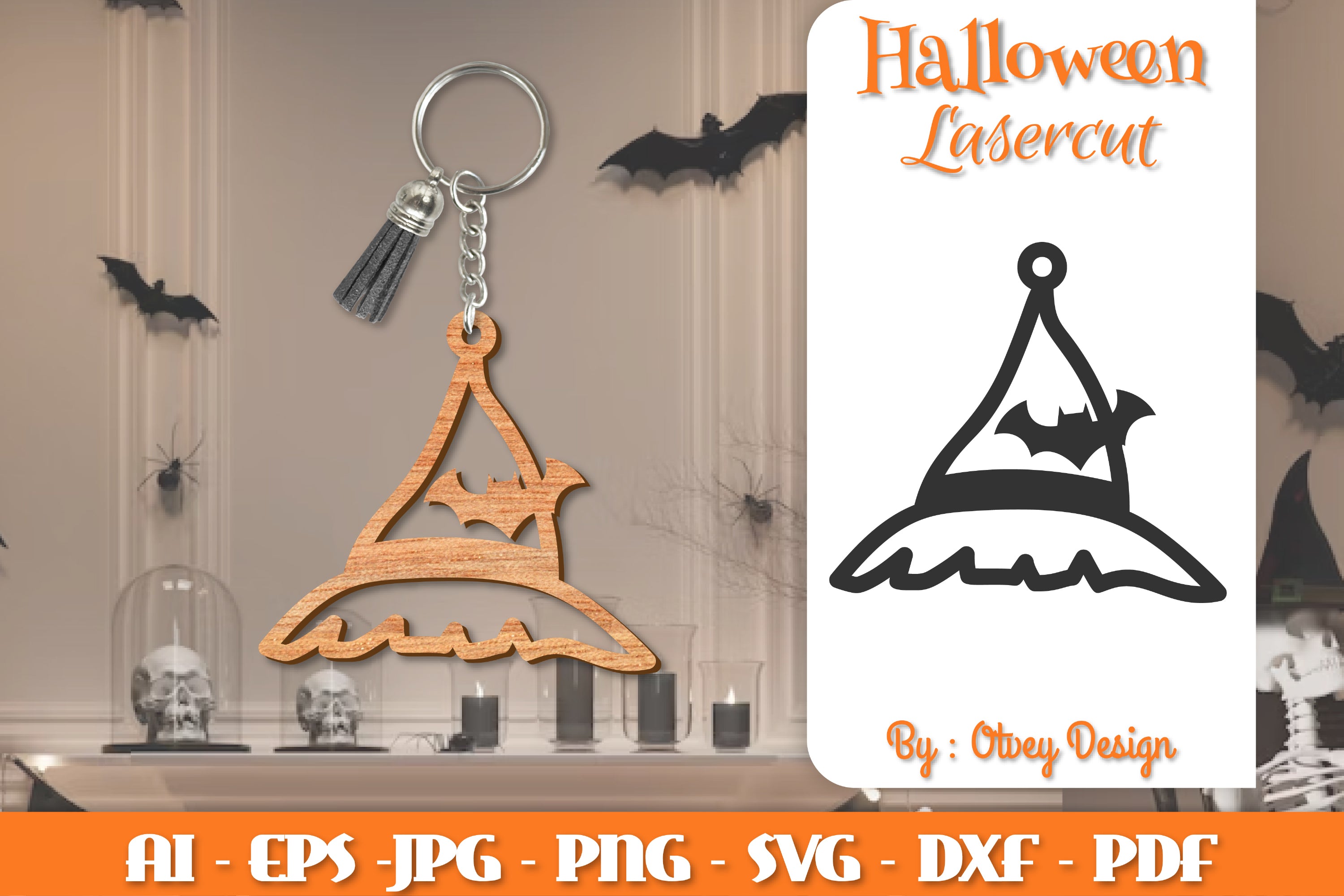 Keychain Halloween Lasercut SVG Bundle 252 - CraftNest - Digital Crafting and Art