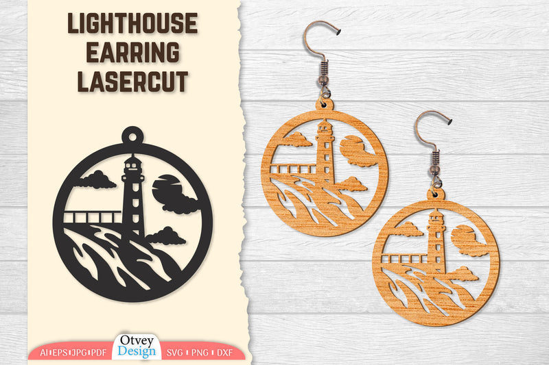 Lighthouse Earring Lasercut SVG Bundle 18 - CraftNest - Digital Crafting and Art
