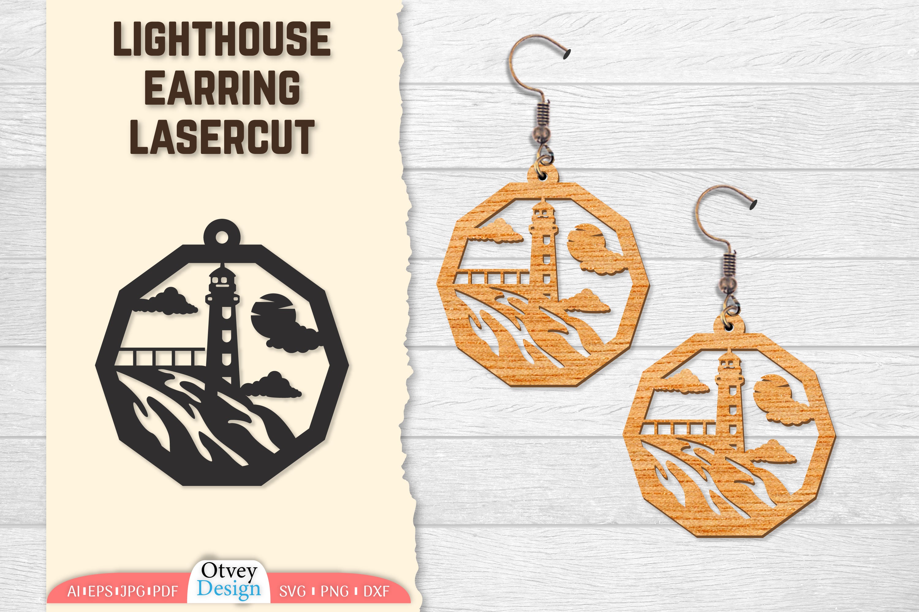 Lighthouse Earring Lasercut SVG Bundle 77 - CraftNest - Digital Crafting and Art