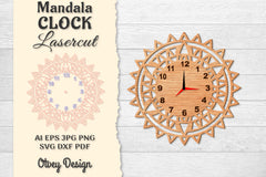 Clock Mandala Lasercut SVG Bundle 9 - CraftNest - Digital Crafting and Art