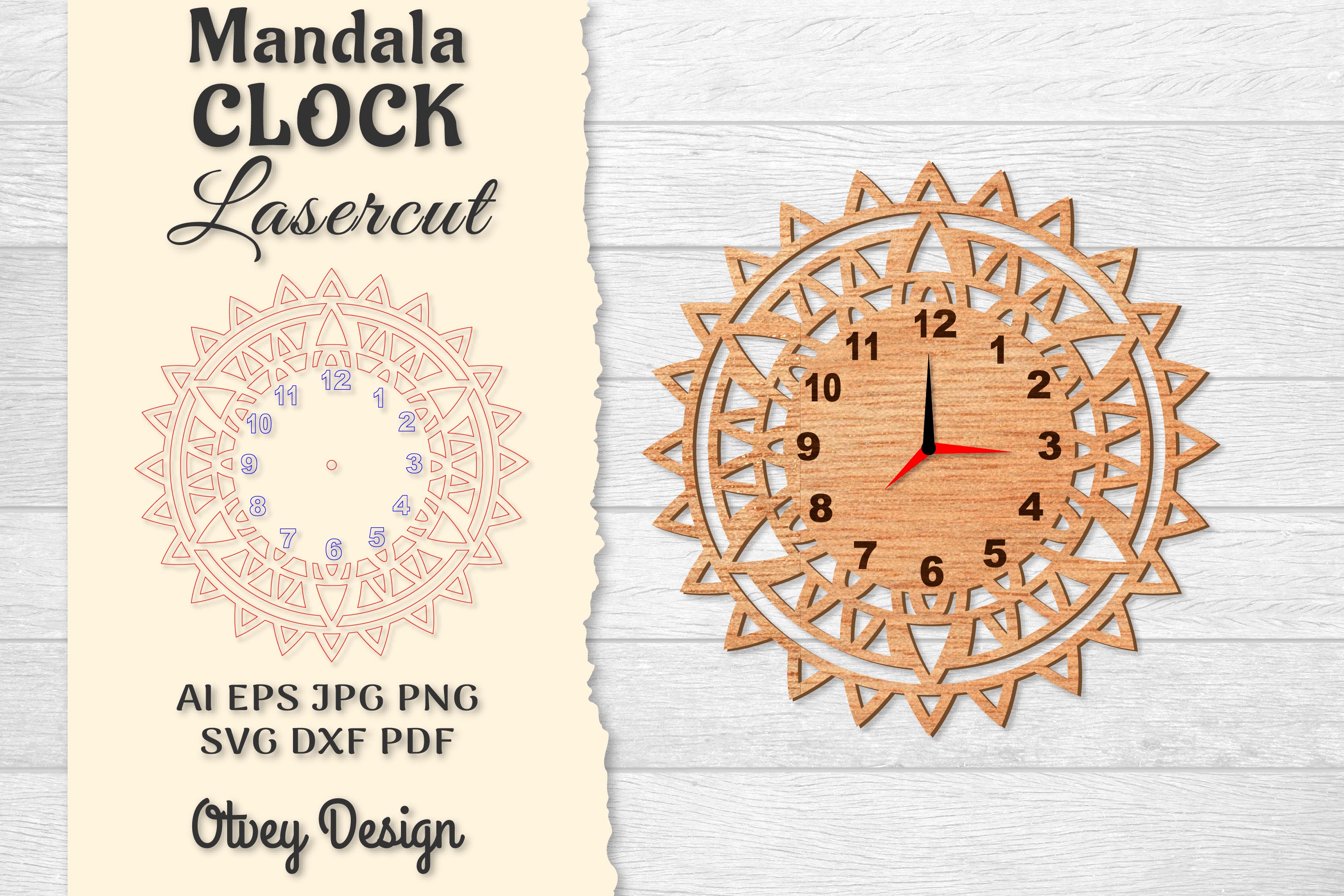 Clock Mandala Lasercut SVG Bundle 9 - CraftNest - Digital Crafting and Art