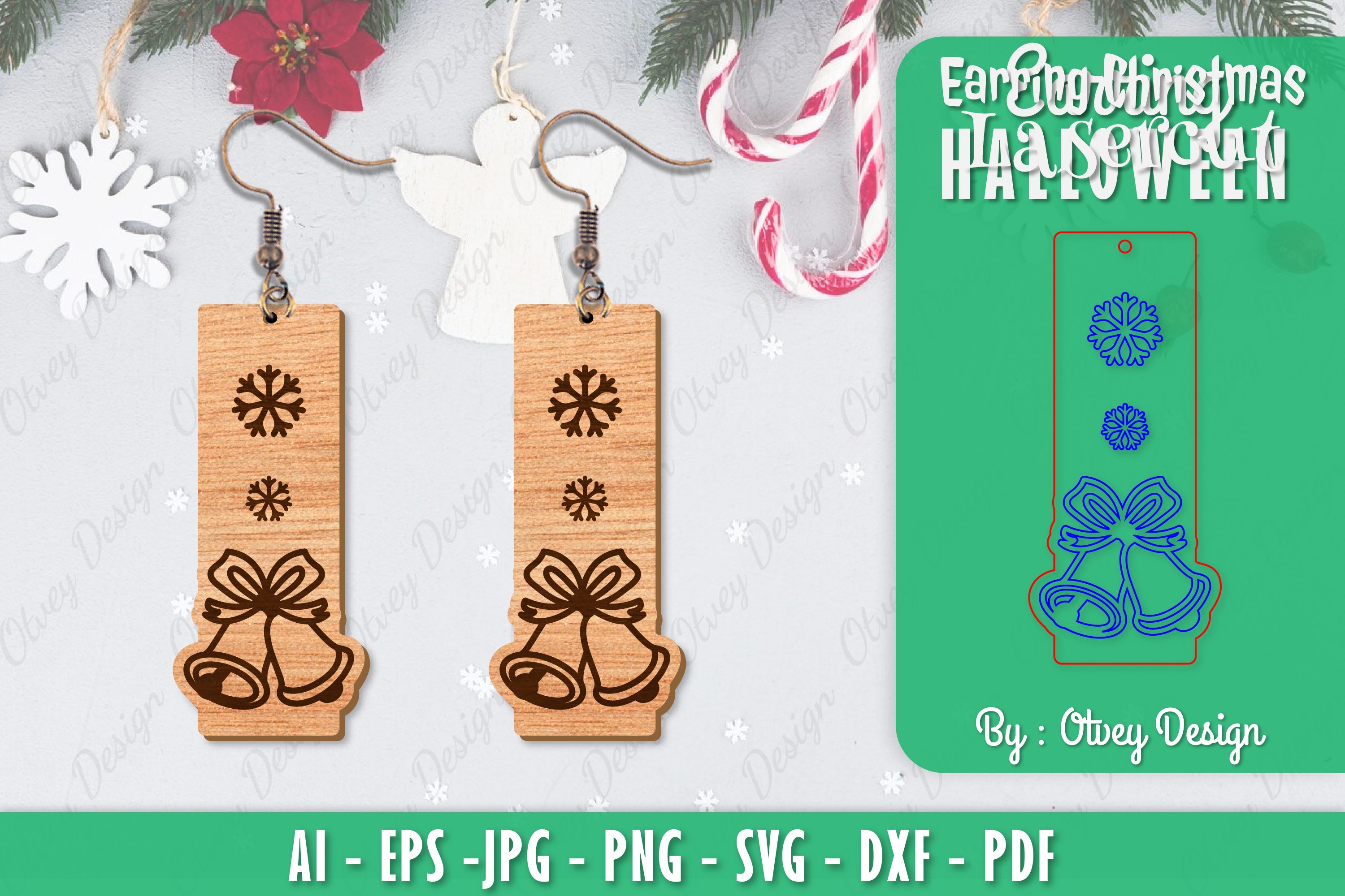 Christmas Earrings SVG Bundle 130 - CraftNest - Digital Crafting and Art