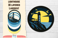 3D Layered Lighthouse Lasercut SVG Bundle - CraftNest - Digital Crafting and Art