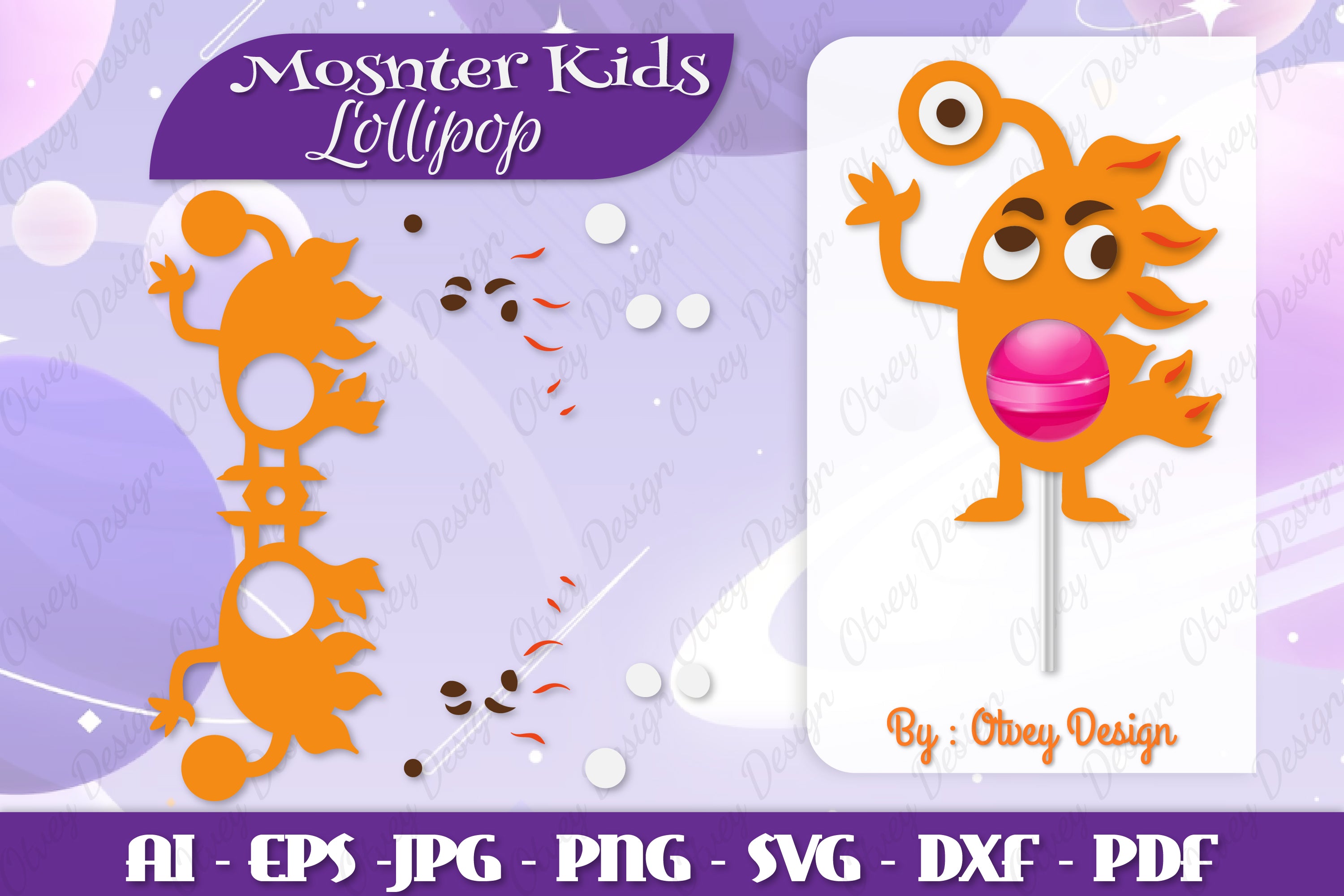 Monster Kids Lollipop Holders SVG Bundle 3 - CraftNest - Digital Crafting and Art