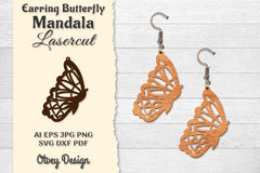 Earring Butterfly Mandala Lasercut SVG Bundle 11 - CraftNest - Digital Crafting and Art