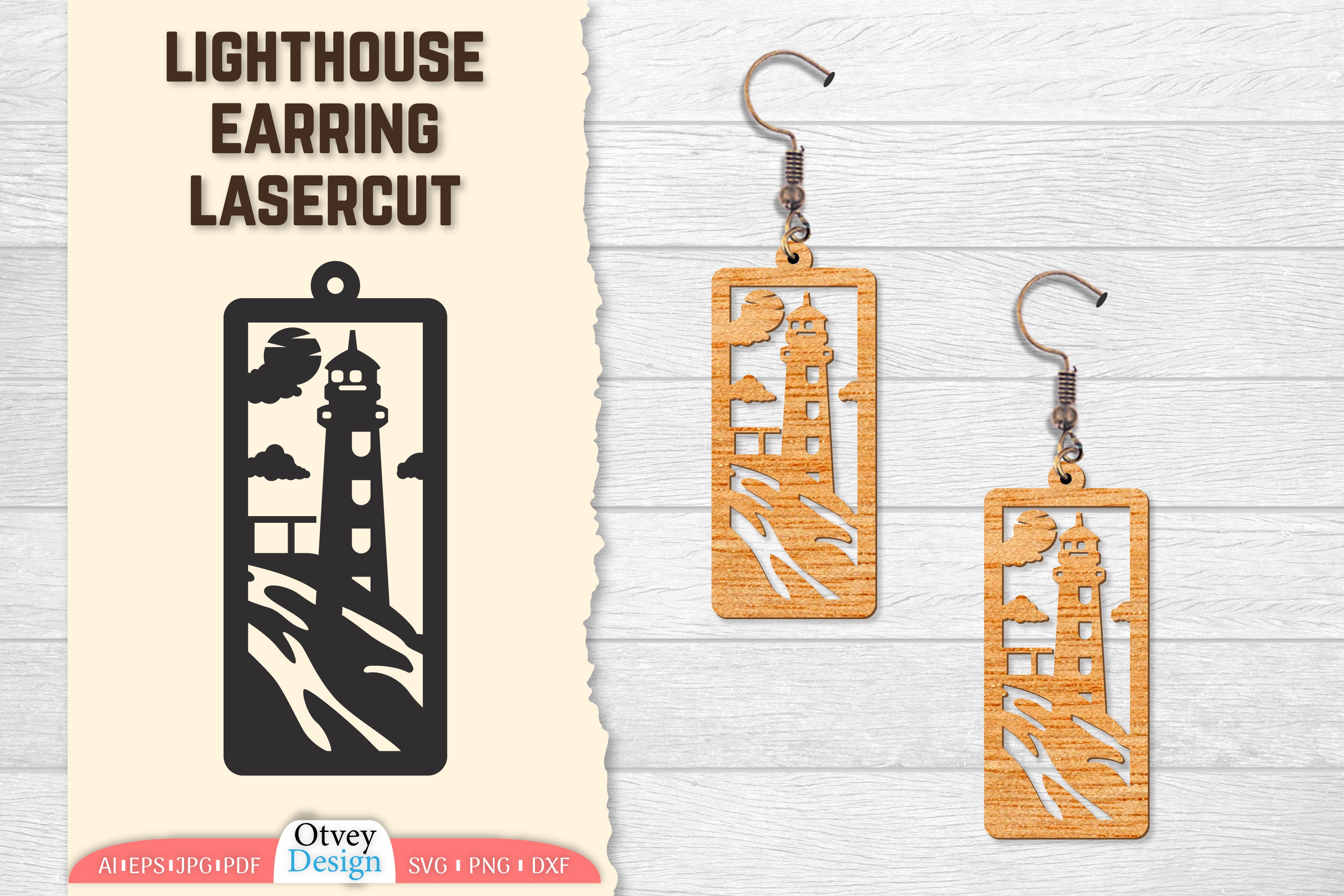 Lighthouse Earring Lasercut SVG Bundle 42 - CraftNest - Digital Crafting and Art