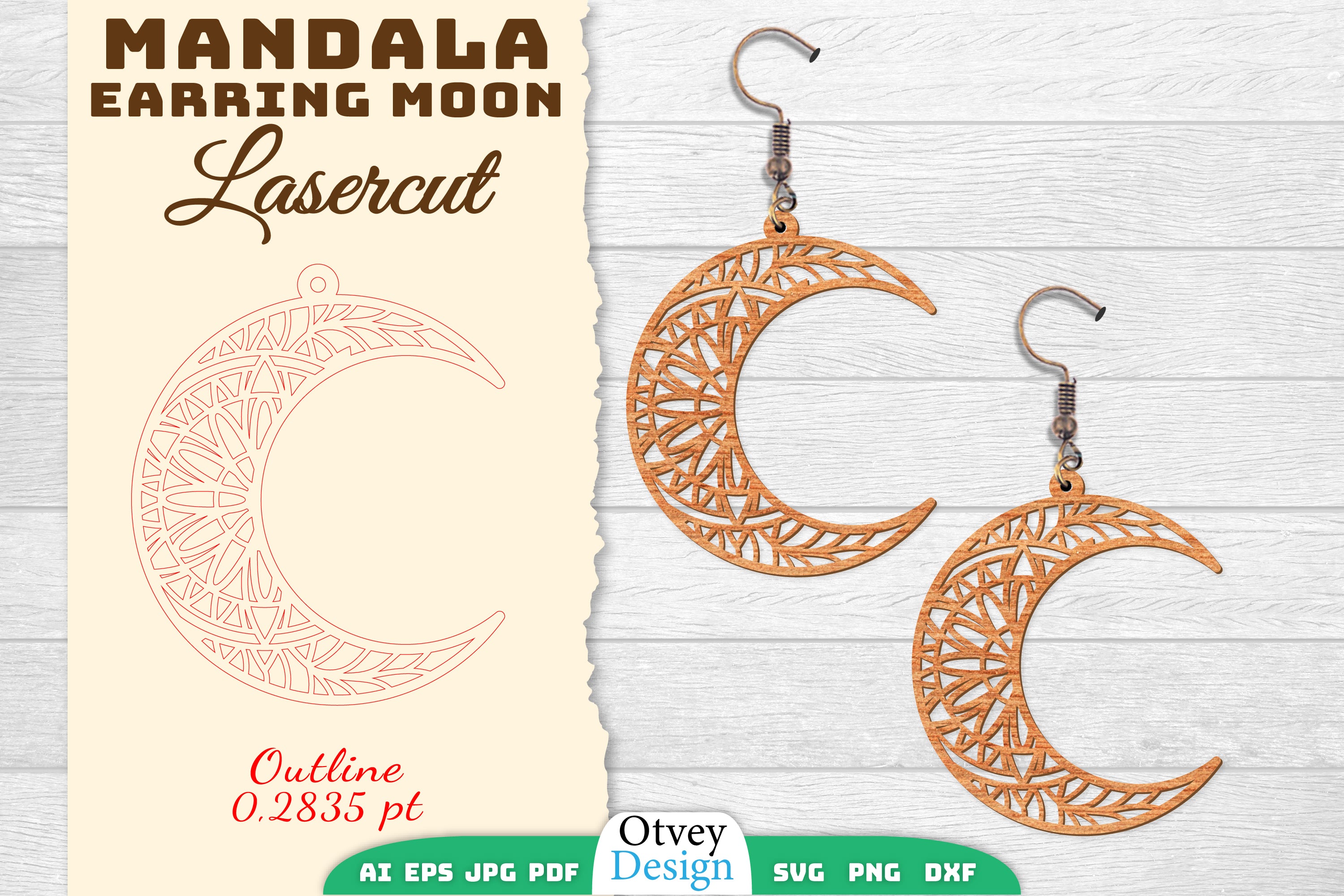 Earring Moon Mandala Lasercut SVG Bundle 11 - CraftNest - Digital Crafting and Art
