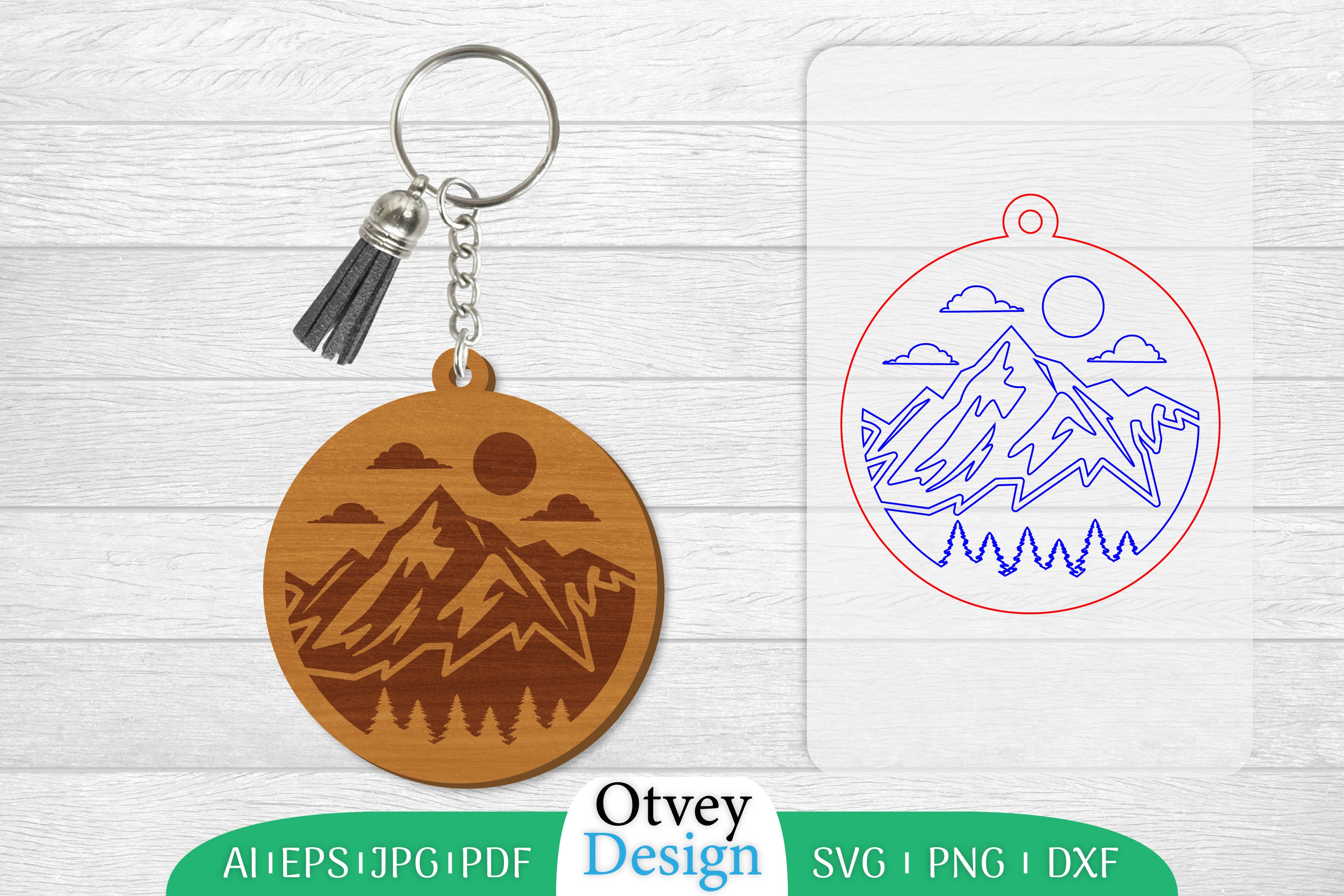 Keychain Sunset Mountain Lasercut SVG Bundle 20 - CraftNest - Digital Crafting and Art