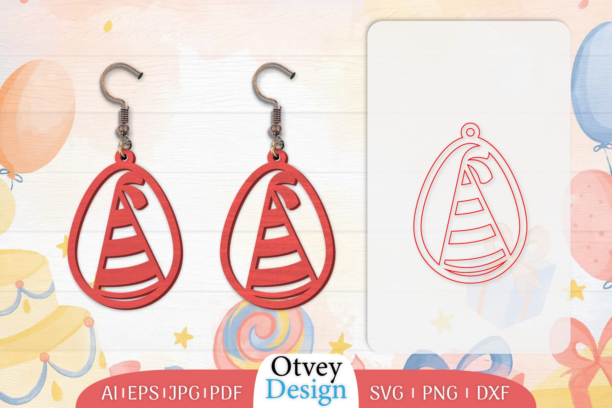 Birthday Earrings Lasercut SVG Bundle 18 - CraftNest - Digital Crafting and Art