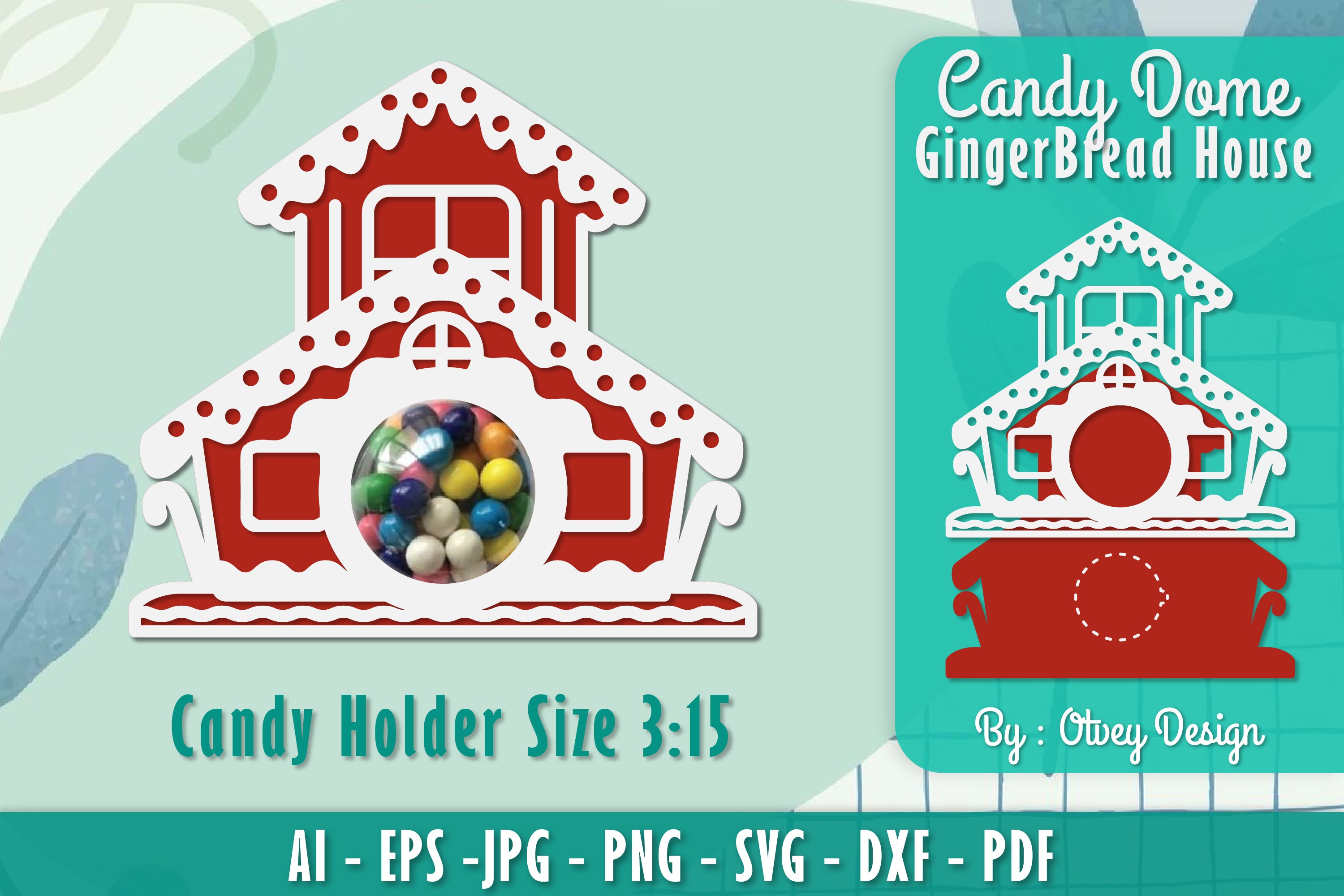 Gingerbread House Candy Holder SVG Bundle 6 - CraftNest - Digital Crafting and Art