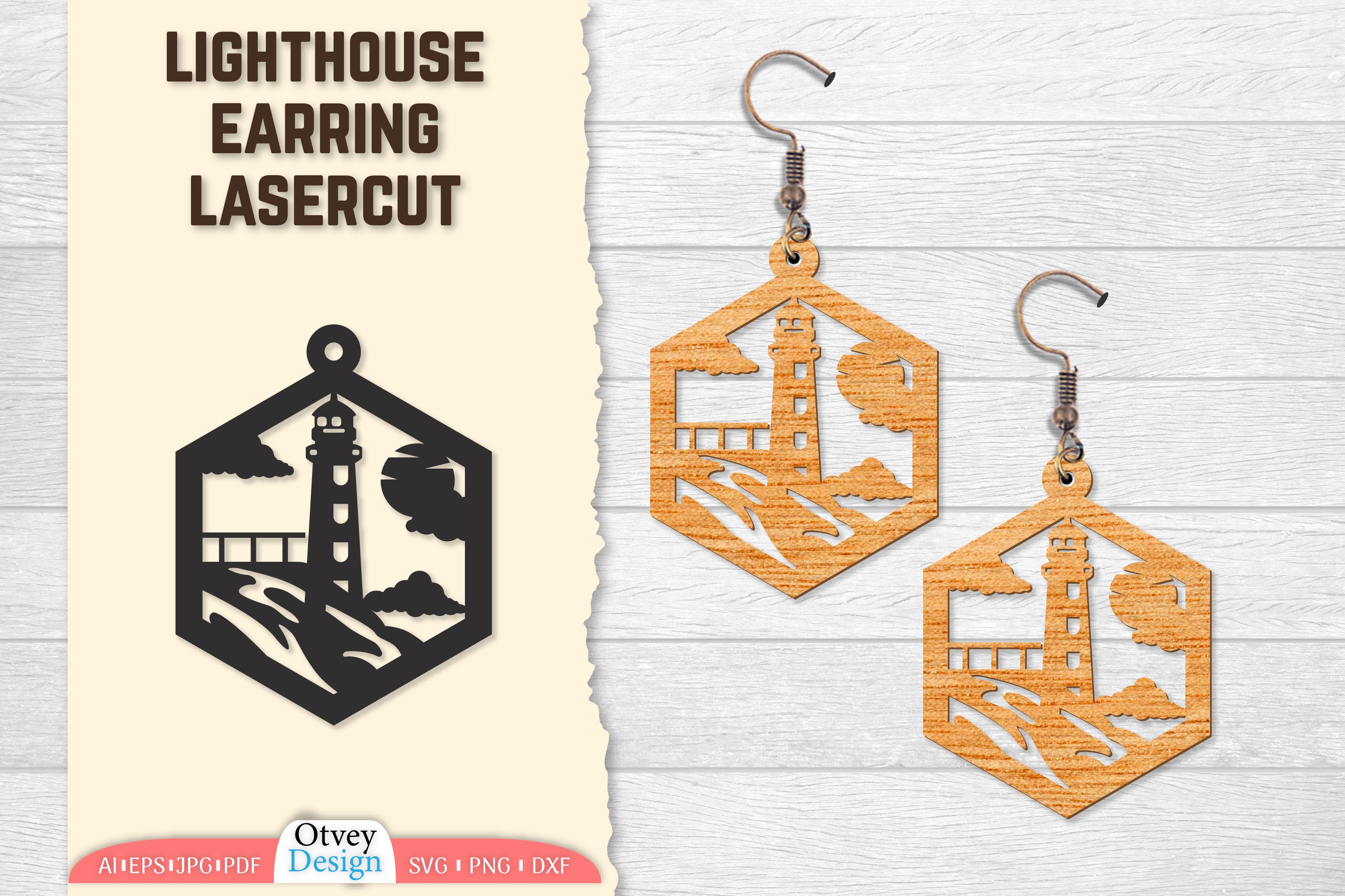 Vintage Lighthouse Earring SVG Bundle - CraftNest - Digital Crafting and Art