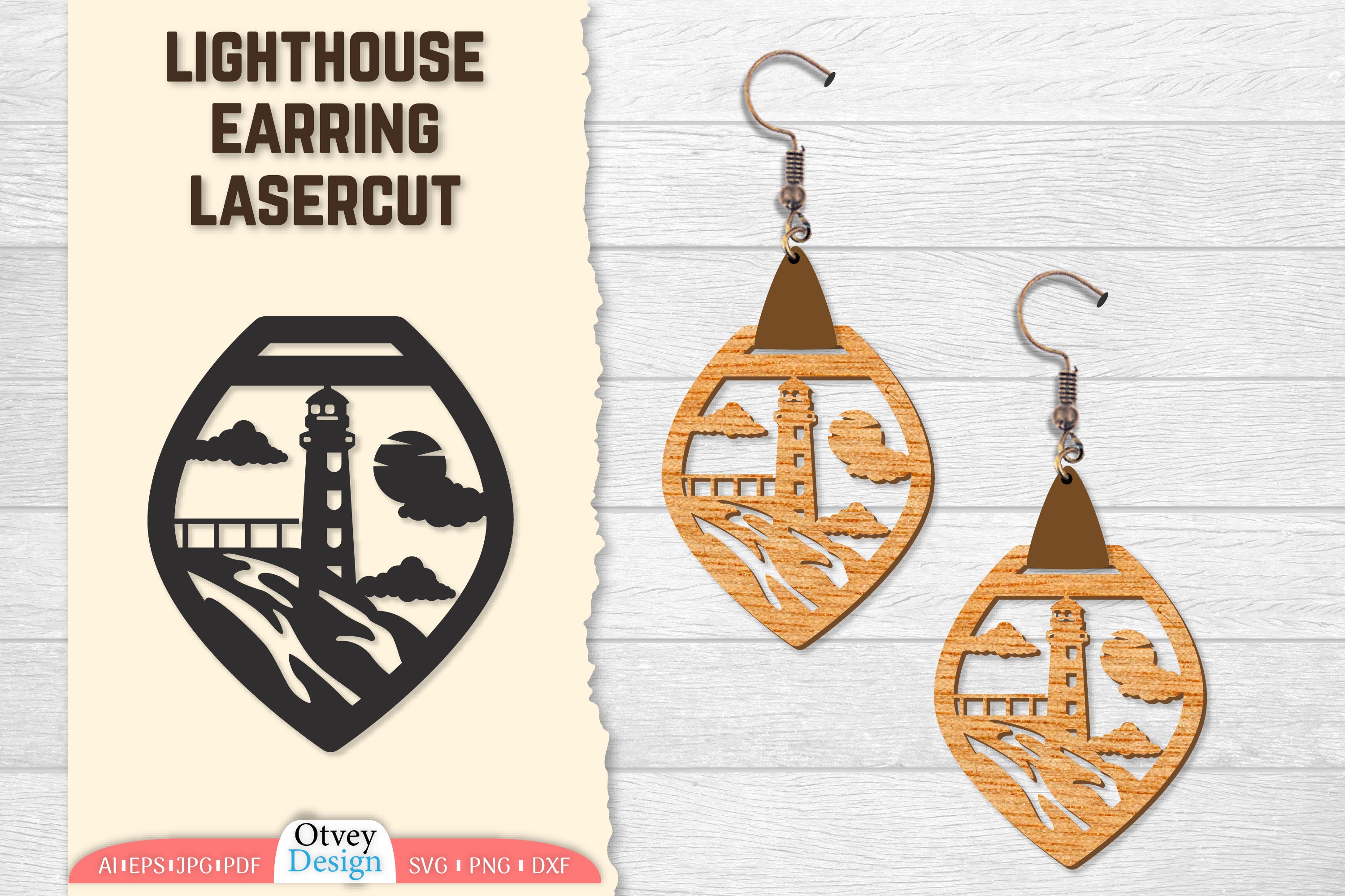 Lighthouse Earring Lasercut SVG Bundle 88 - CraftNest - Digital Crafting and Art