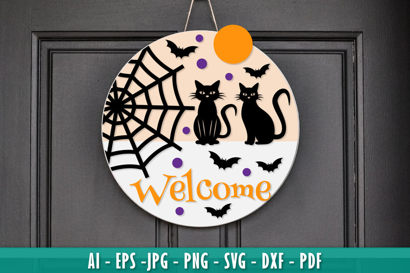 Halloween Round Wall Hanger Decoration SVG Bundle 5 - CraftNest - Digital Crafting and Art