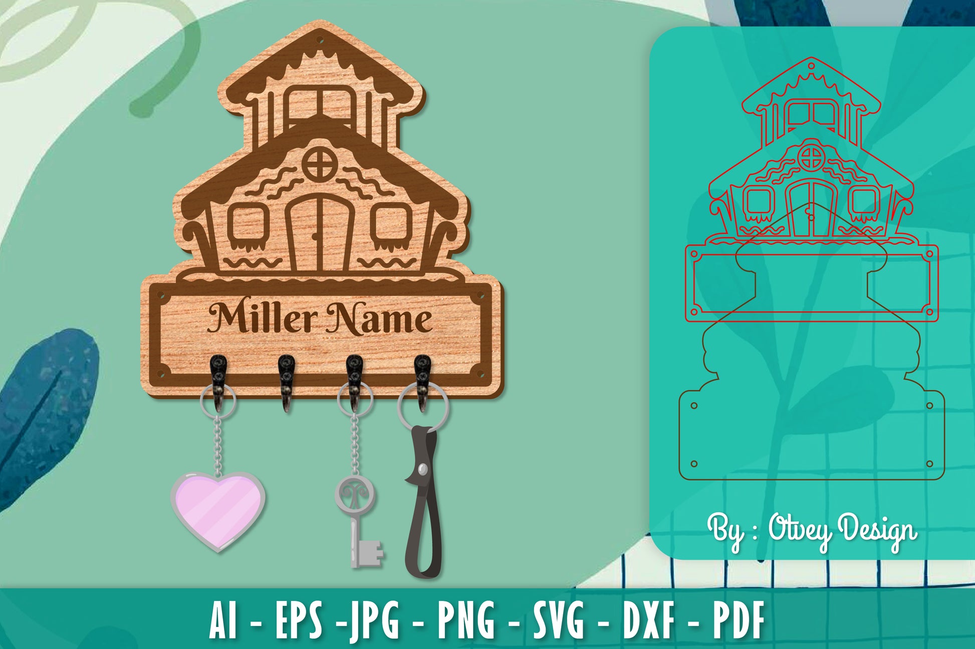 Christmas Family Keychain Home Key Holder SVG Bundle 6 - CraftNest - Digital Crafting and Art