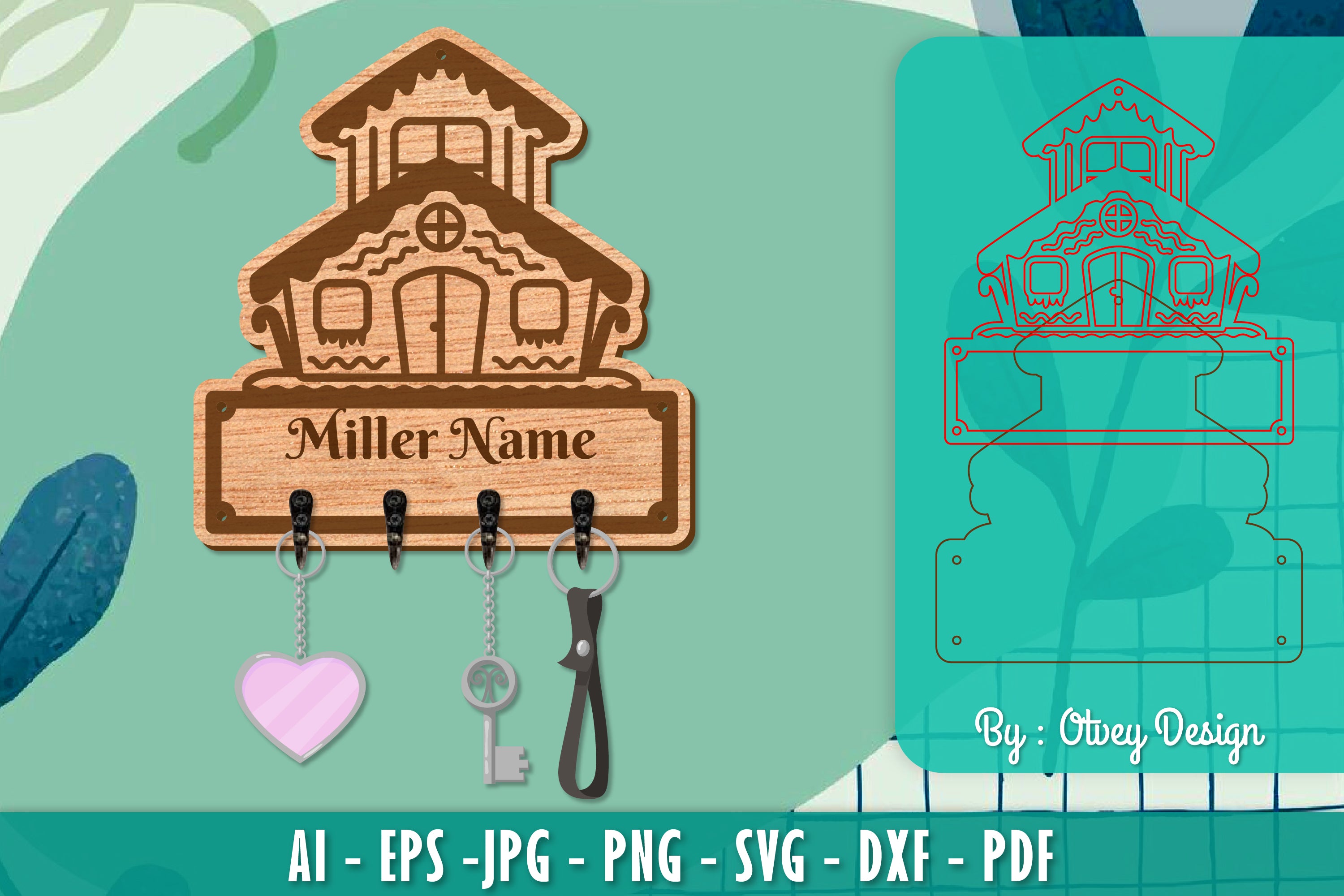 Christmas Family Keychain Home Key Holder SVG Bundle 6 - CraftNest - Digital Crafting and Art