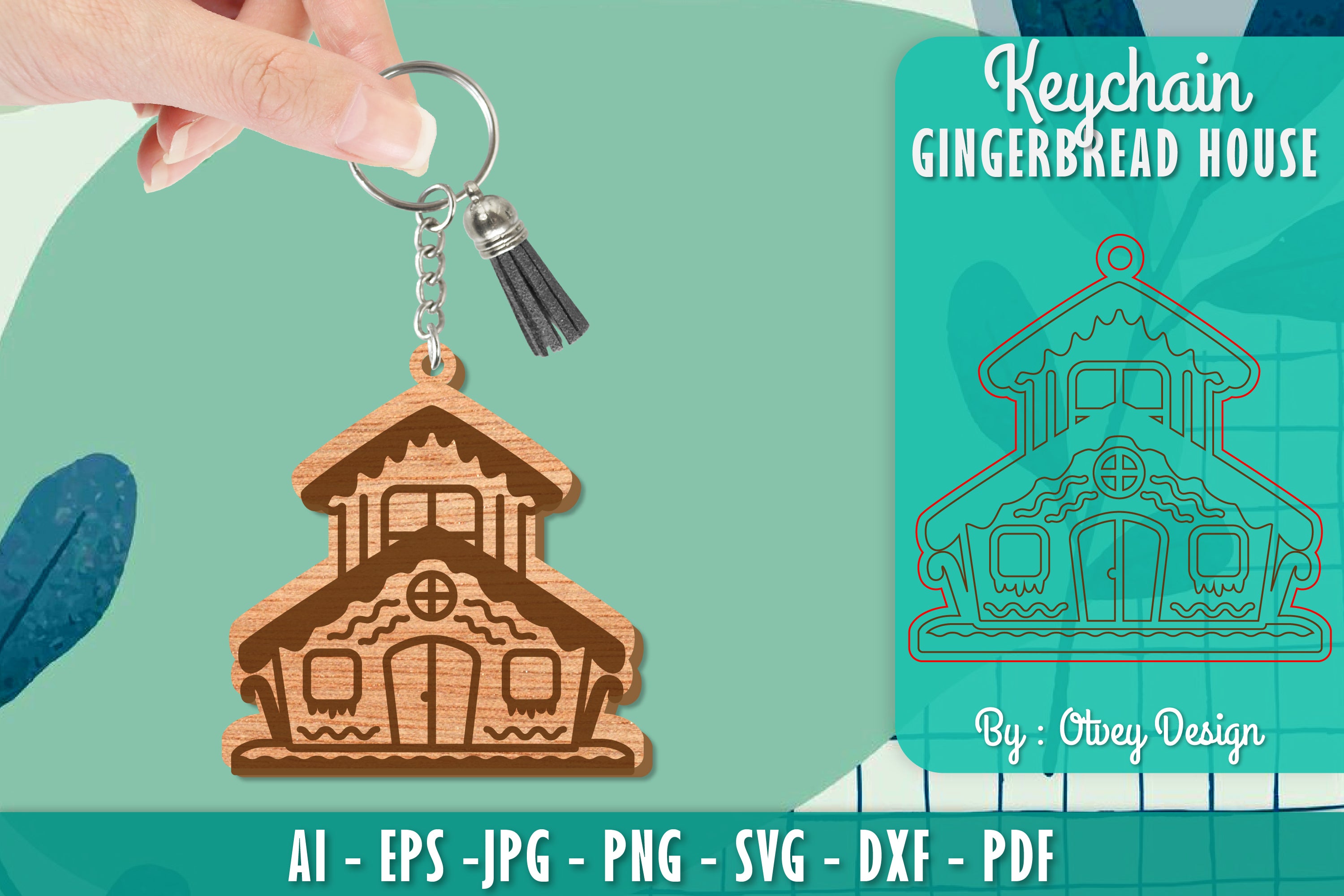 Gingerbread House Keychain Laser Cut SVG Bundle 5 - CraftNest - Digital Crafting and Art