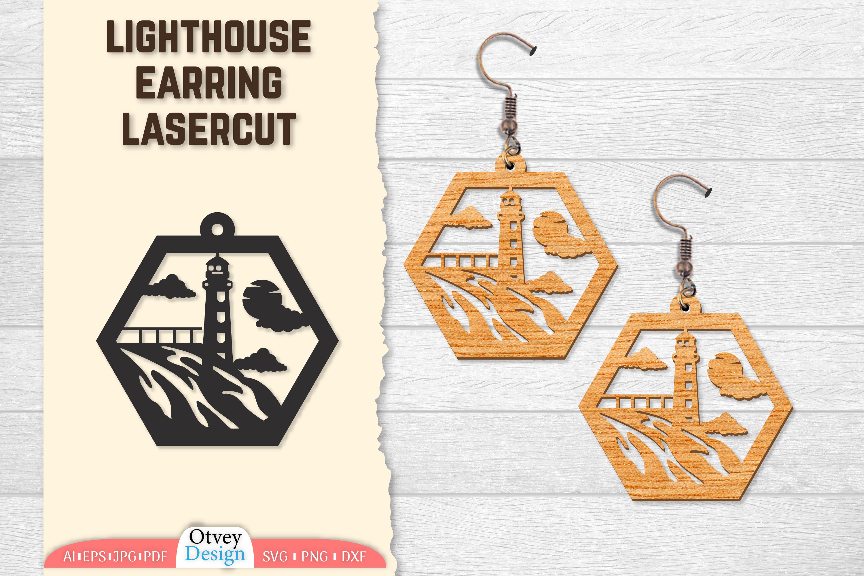 Lighthouse Earring Lasercut SVG Bundle 54 - CraftNest - Digital Crafting and Art