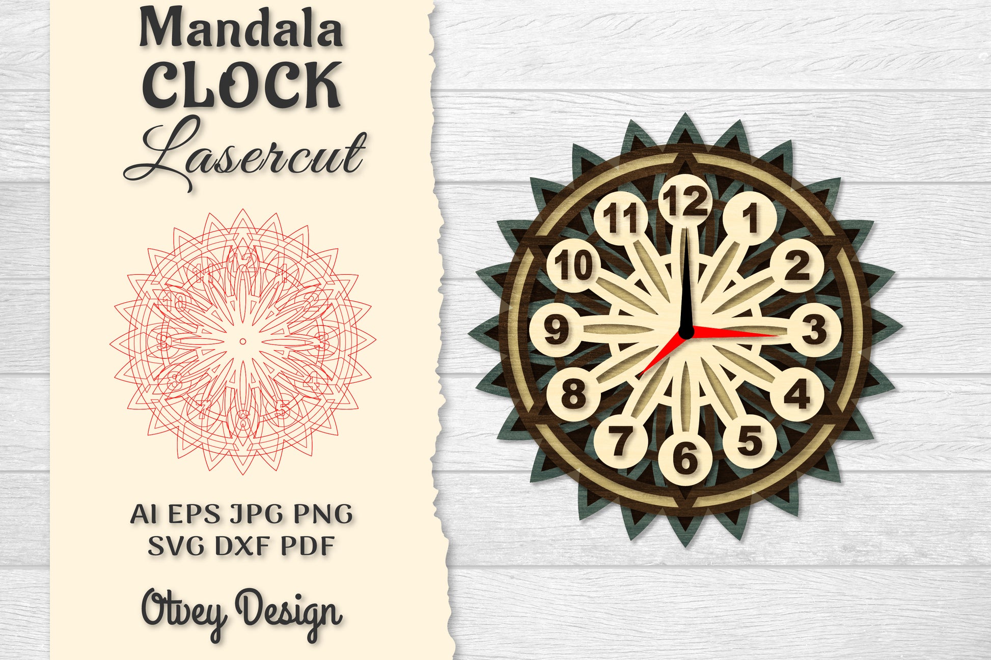 Clock Mandala Lasercut SVG Bundle 3 - CraftNest - Digital Crafting and Art
