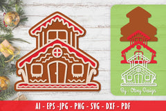 Gingerbread House Laser Cut Merry Christmas SVG Bundle 6 - CraftNest - Digital Crafting and Art