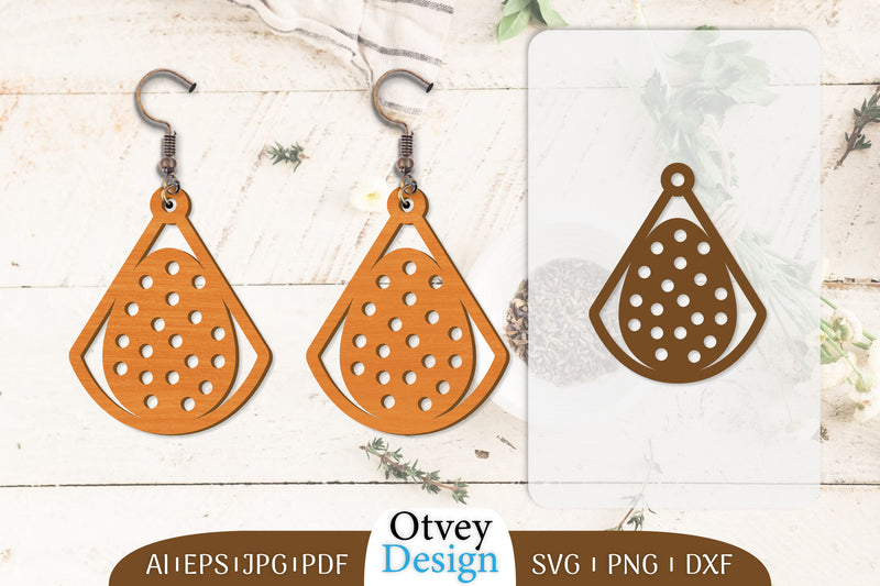 Happy Easter Egg Earring Lasercut SVG Bundle 42 - CraftNest - Digital Crafting and Art