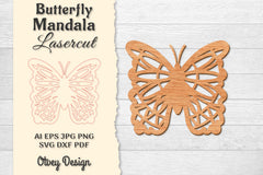 Butterfly Mandala Lasercut SVG Bundle 3 - CraftNest - Digital Crafting and Art
