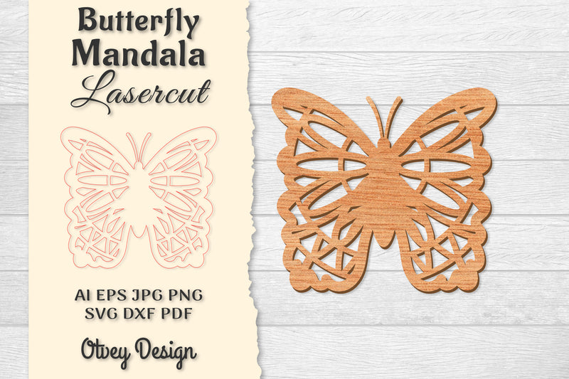 Butterfly Mandala Lasercut SVG Bundle 3 - CraftNest - Digital Crafting and Art