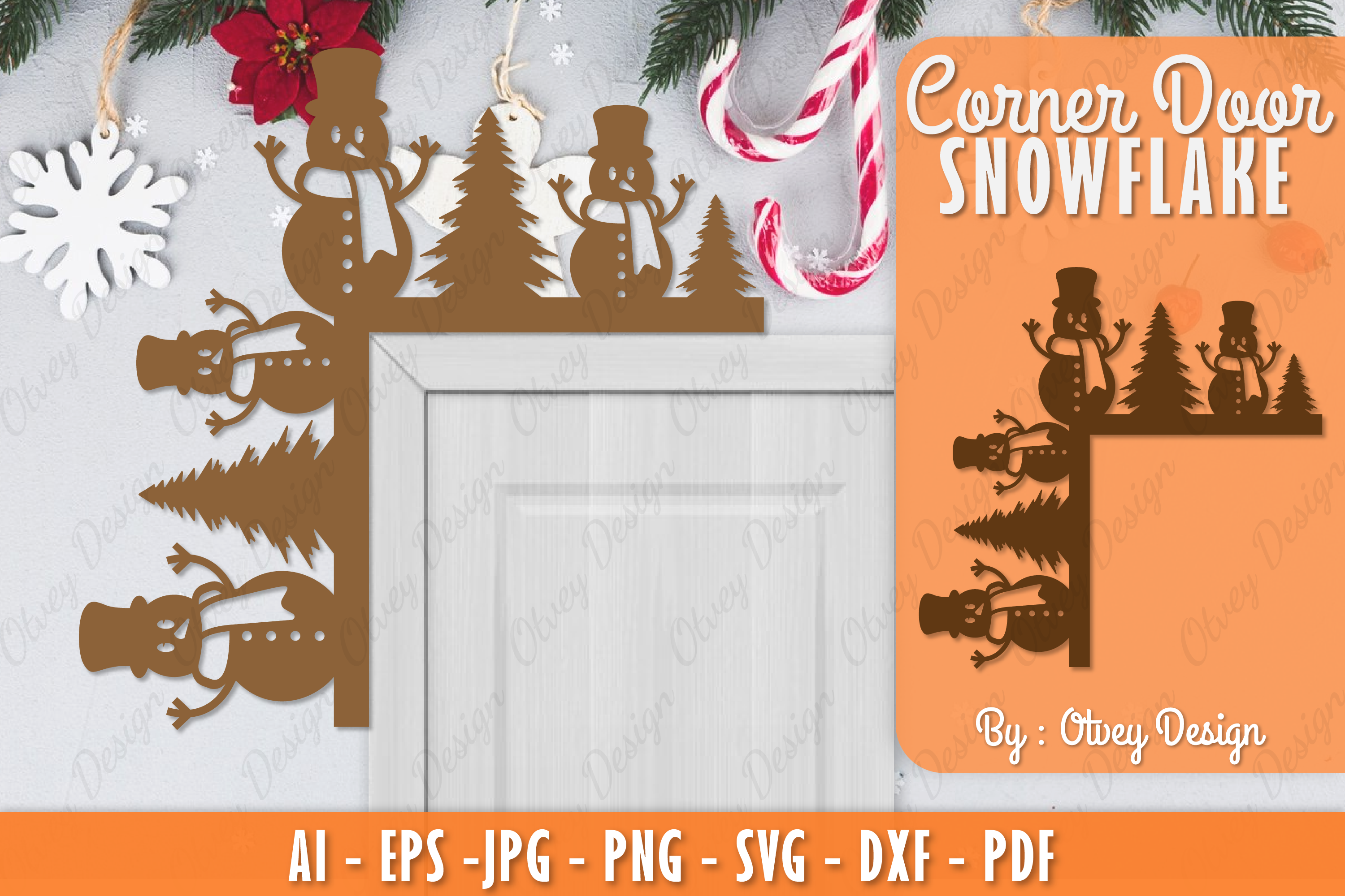Snowman Door Corner Lasercut SVG Bundle 4 - CraftNest - Digital Crafting and Art