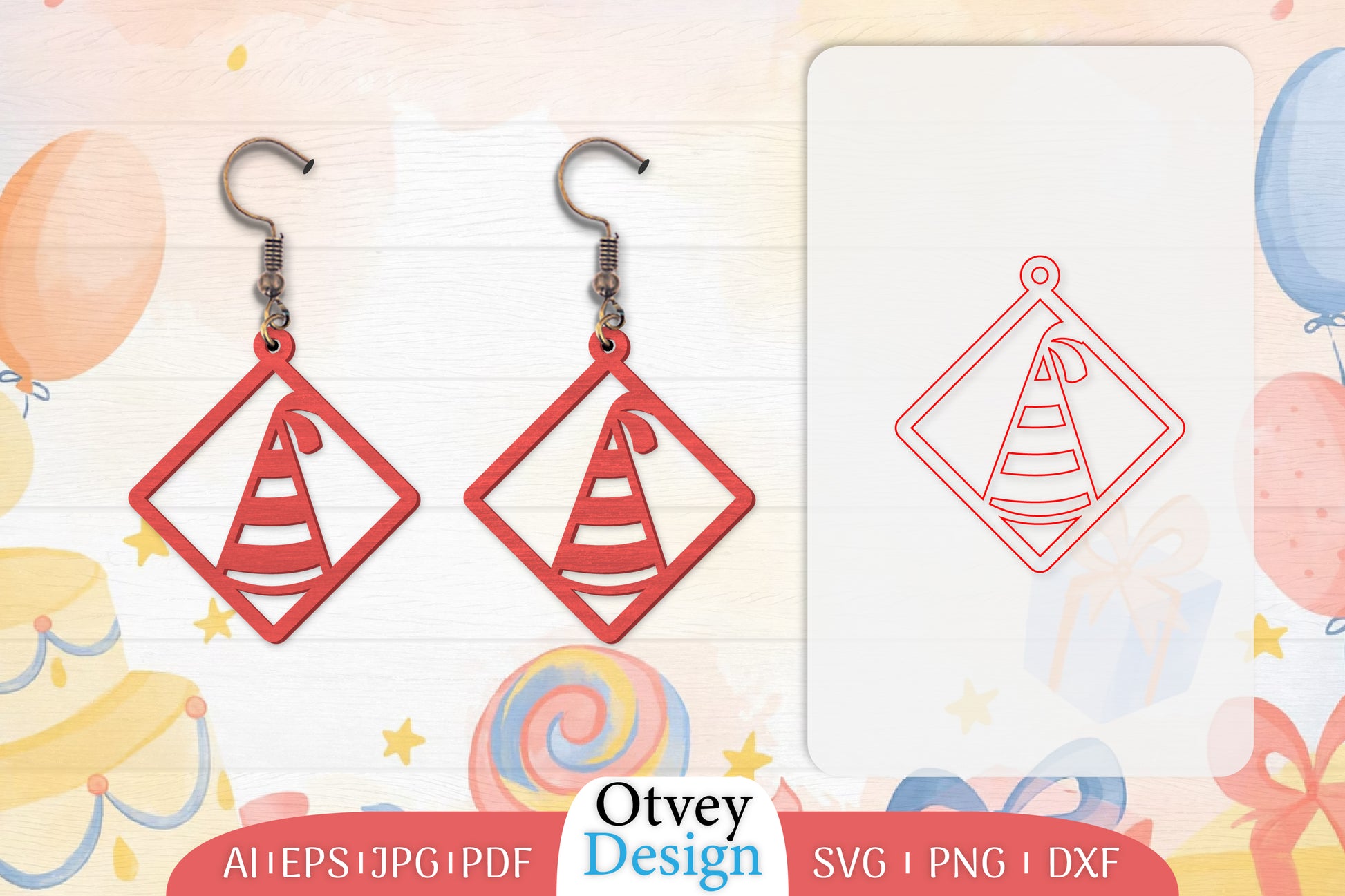 Birthday Earrings Lasercut SVG Bundle 11 - CraftNest - Digital Crafting and Art