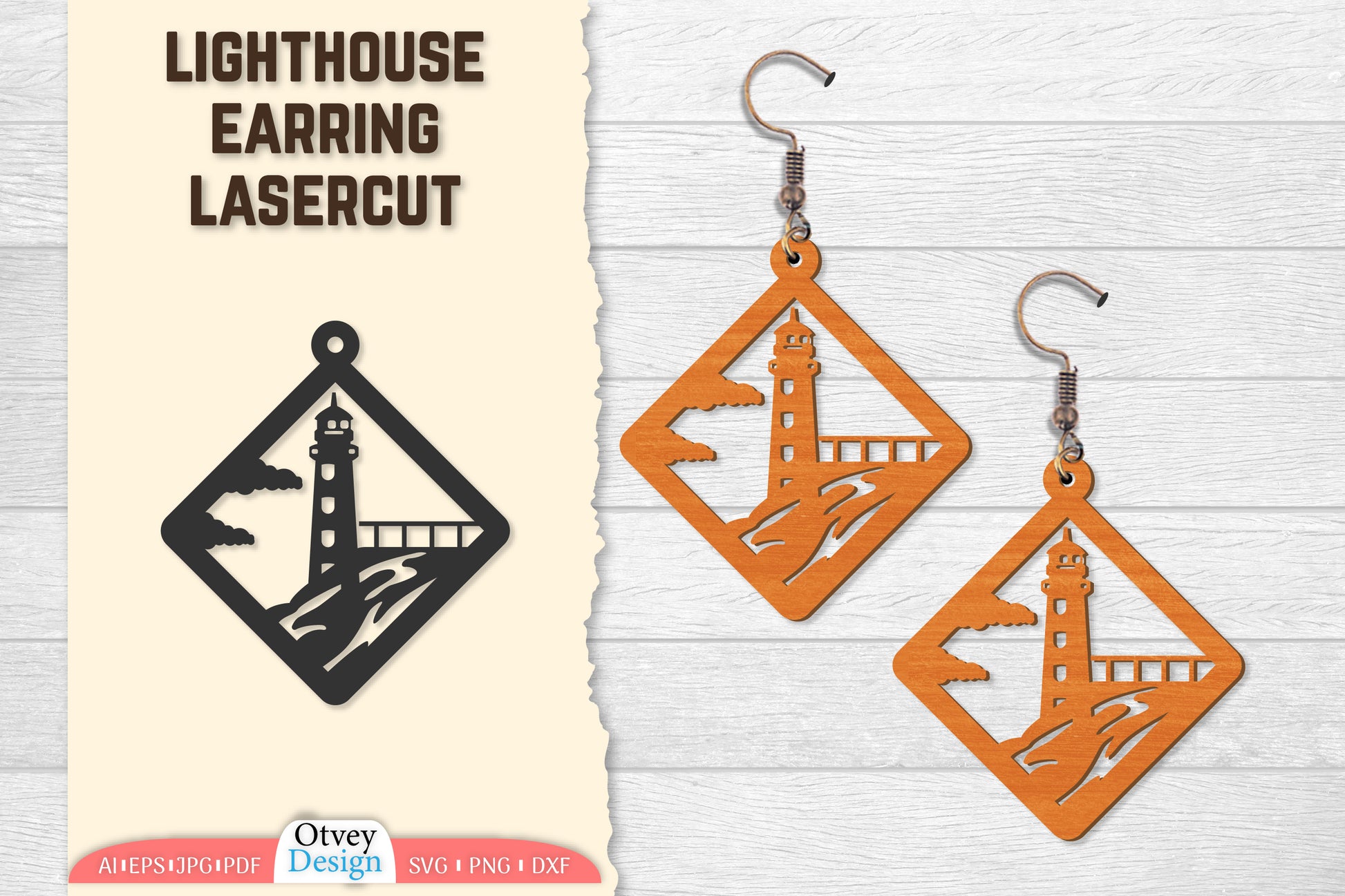 Lighthouse Earring Lasercut SVG Bundle 6 - CraftNest - Digital Crafting and Art