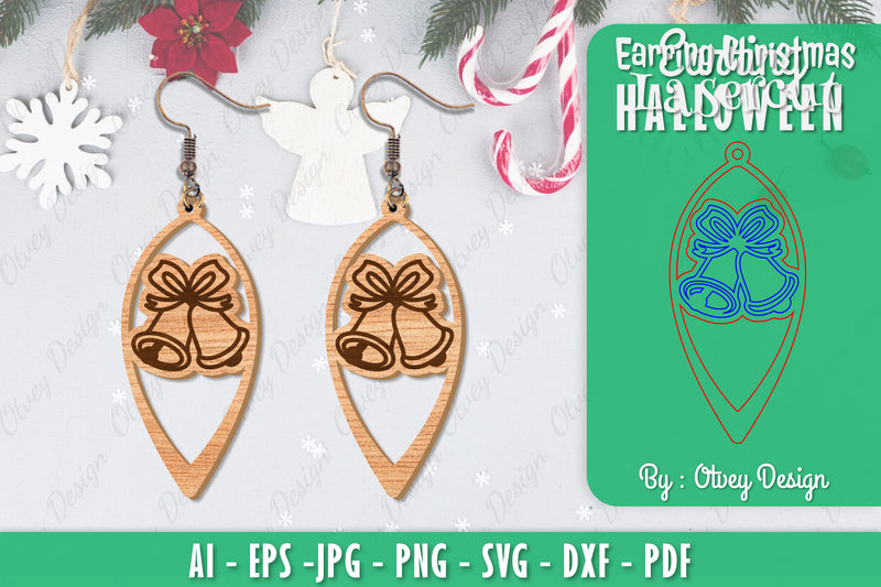 Christmas Earrings SVG Bundle 70 - CraftNest - Digital Crafting and Art