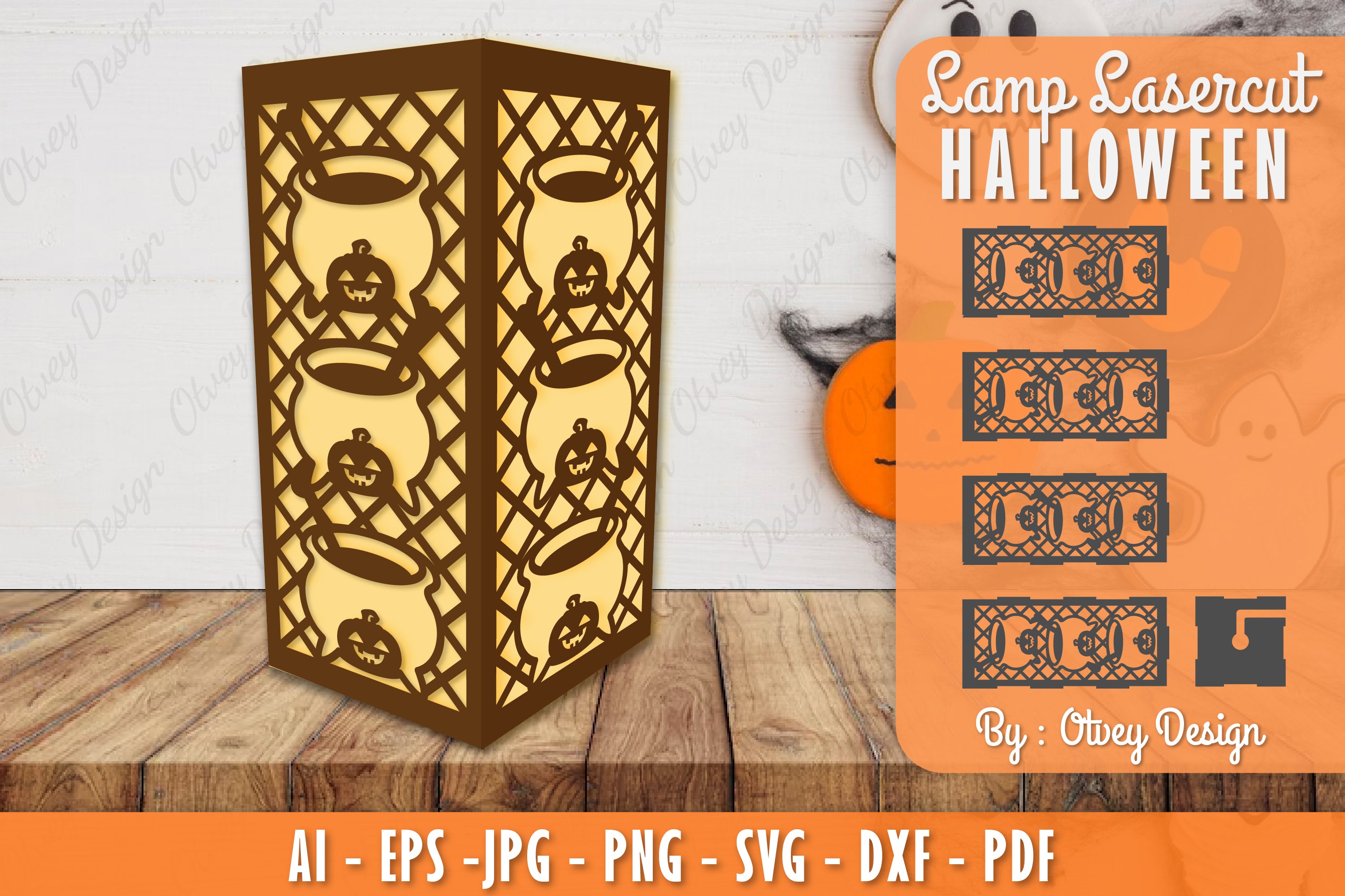 Halloween Lamp Lasercut SVG Bundle