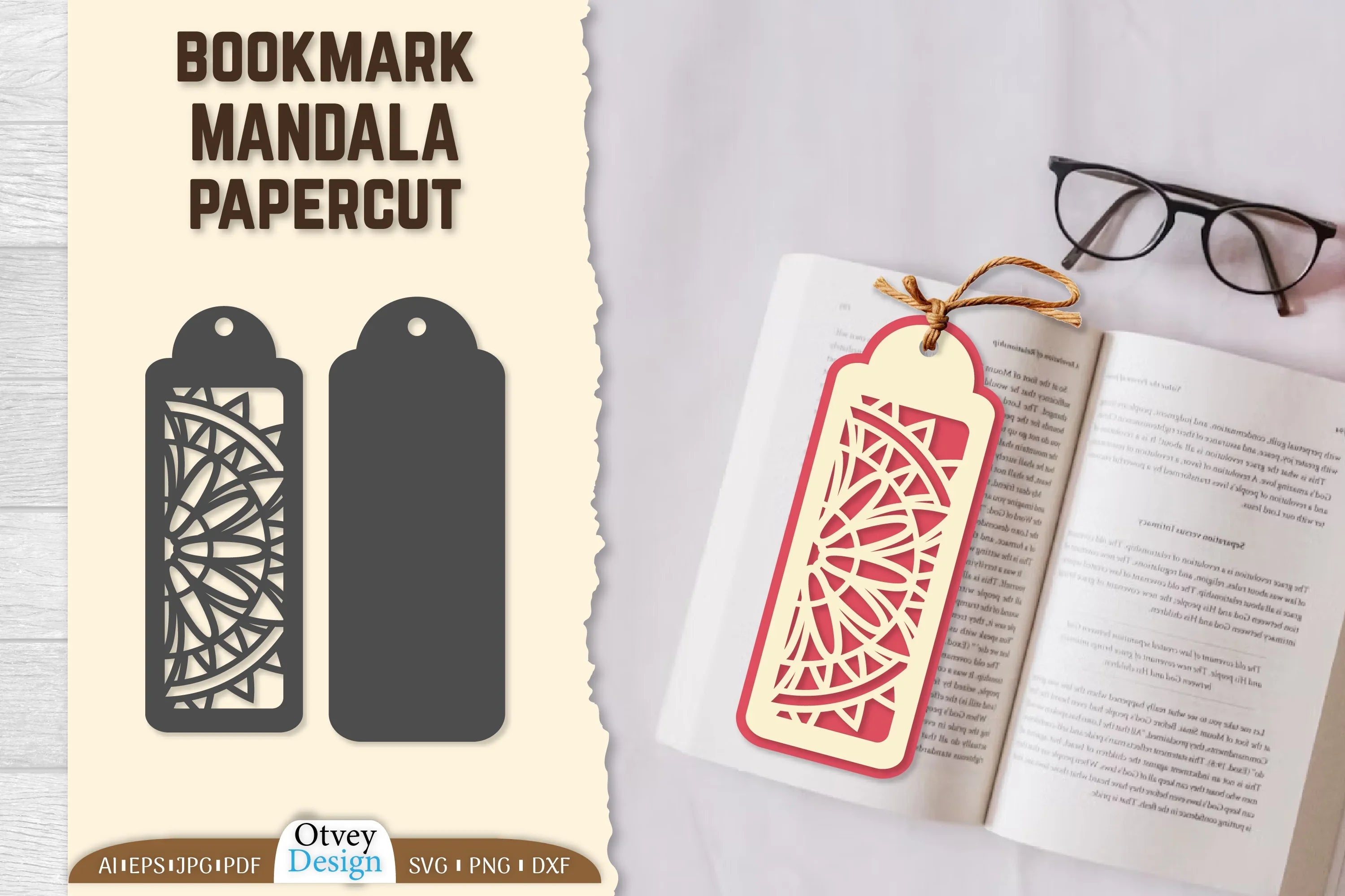 Mandala Layered Papercut Bookmark SVG Bundle