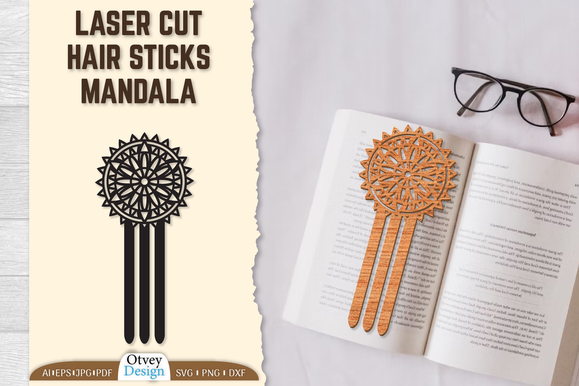 Laser Cut Mandala Hair Sticks SVG Bundle 2 - CraftNest - Digital Crafting and Art