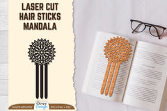 Laser Cut Mandala Hair Sticks SVG Bundle 2 - CraftNest - Digital Crafting and Art