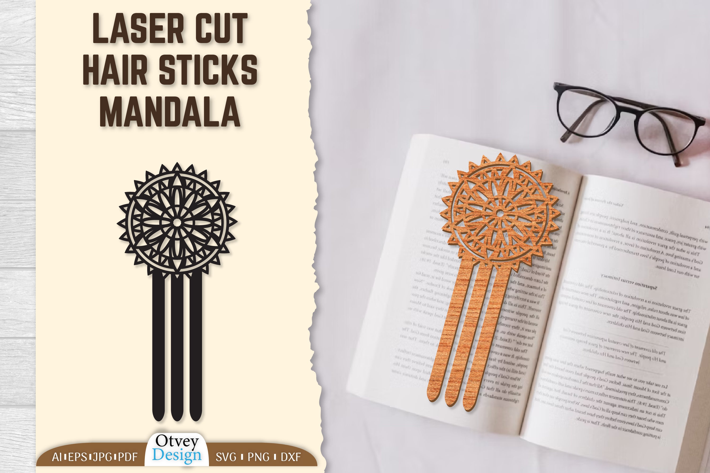 Laser Cut Mandala Hair Sticks SVG Bundle 2 - CraftNest - Digital Crafting and Art