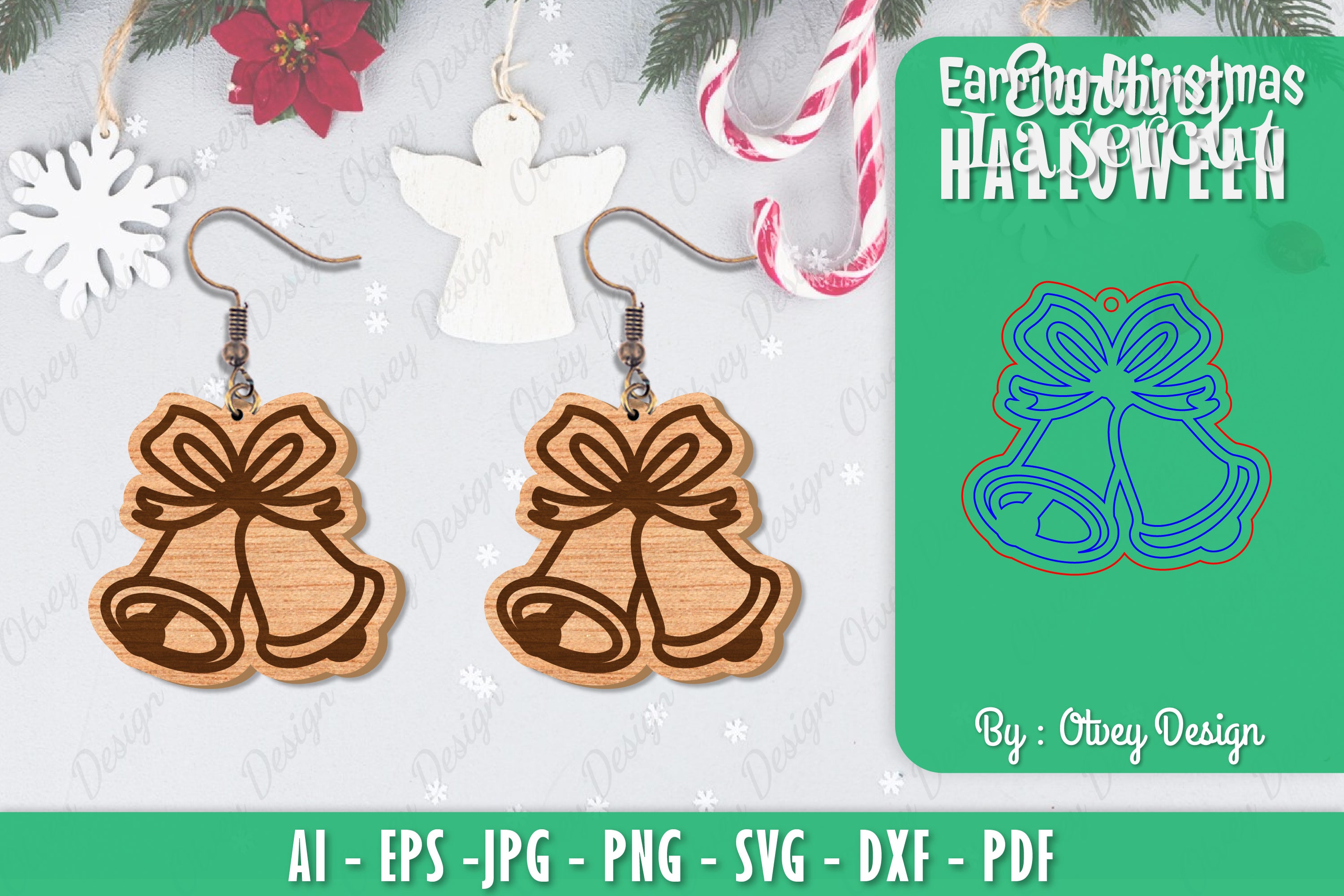 Christmas Earrings SVG Bundle
