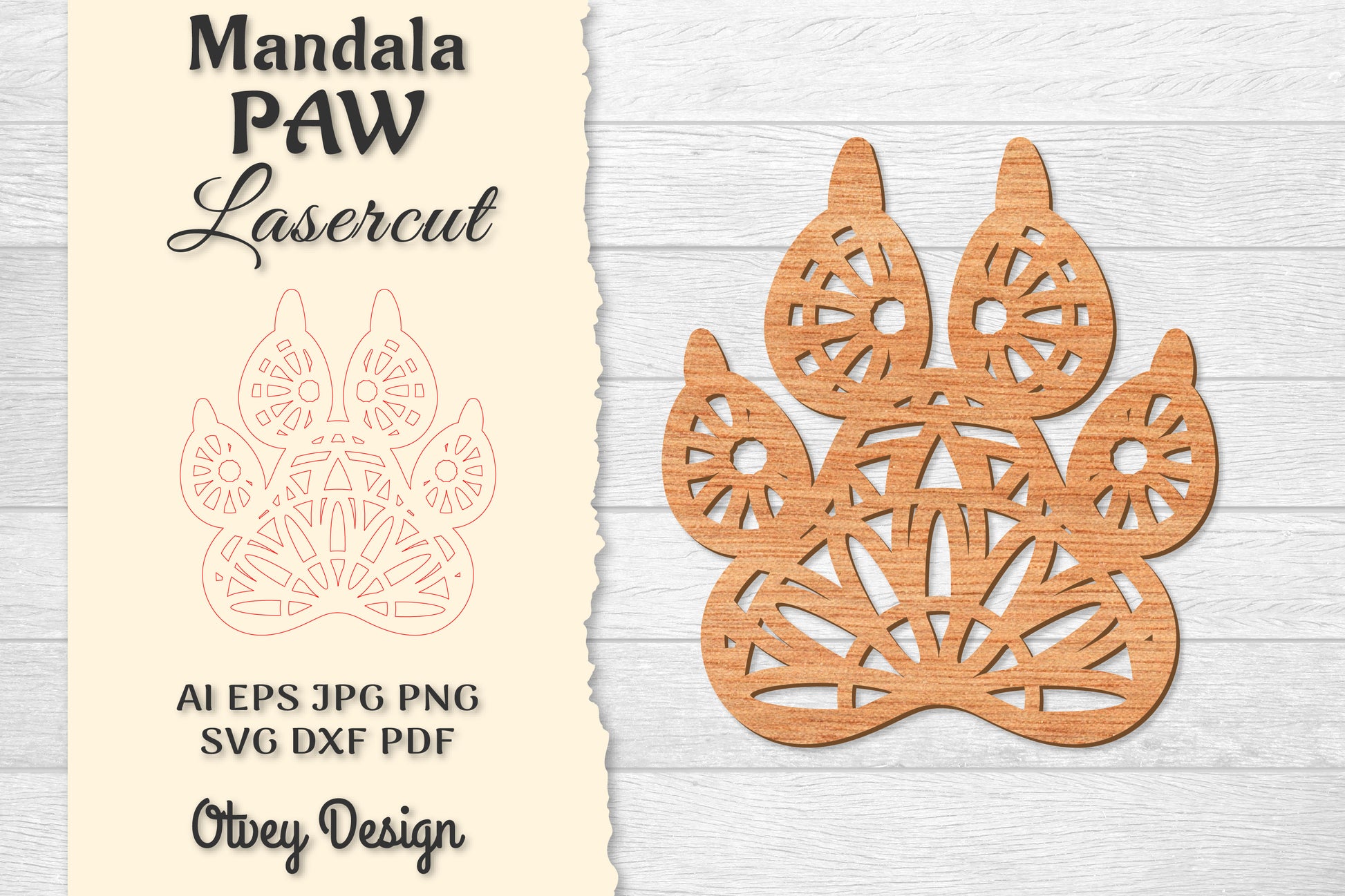 Paw Mandala Lasercut SVG Bundle 3 - CraftNest - Digital Crafting and Art